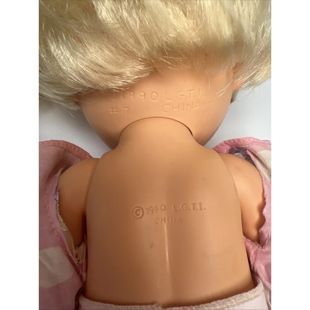 Vintage 1990 Galoob Baby Face So Innocent Cynthia #7 Doll Blonde Blue Eyes
